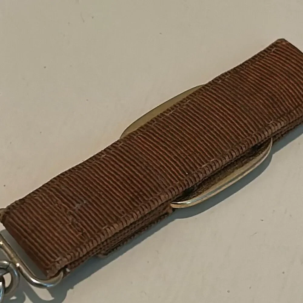 Ferragamo Vera Bow Ribbon Keychain Tan & Gold Old Money Luxury